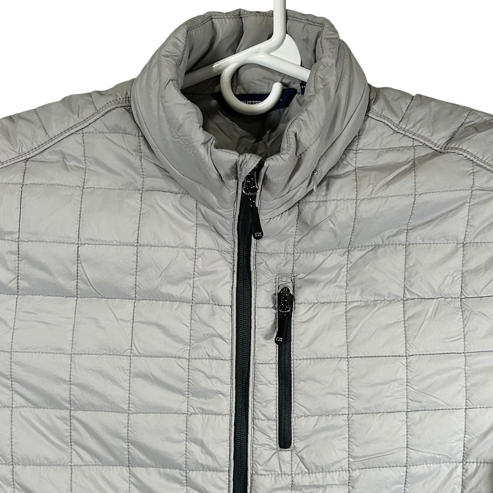 Cutter & Buck Rainier Quilted Jacket Gray Mens BetRivers Logo Full Zip XL